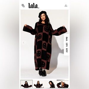 LALA ORIGINAL: Literally Limitless Oversized Knit Dress in Good Time Girl